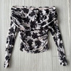 VICI Printed Off The Shoulder Top